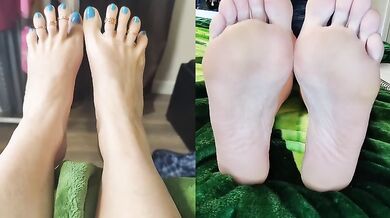 Tasty Tiffani unveils feet and toes in full 360 view