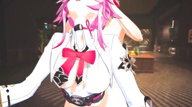 Evanescia and Trailblazer intense fuck at the classroom - Honkai Star Rail