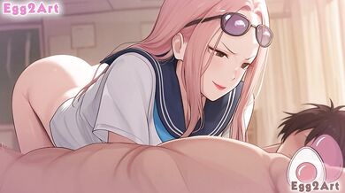 One Piece hentai - Hina big tits School Uniform blow job for her hot teacher blow job hentai By Egg2Art
