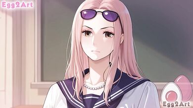 One Piece hentai - Hina big tits School Uniform blow job for her hot teacher blow job hentai By Egg2Art