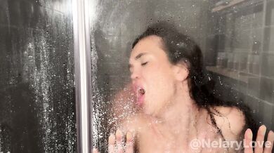Intimate shower surprise! Getting wet together and ending with a warm cumshot on face.
