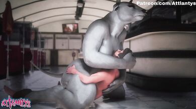 A Massive Curvy Grey Cow Monster Fuck a Former Soldier