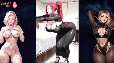 These sexy hentai sluts with big tits can't live without a big and hard cock. They need a lot of cum on their face. #6
