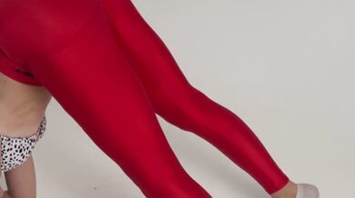tight red leggings yoga legs