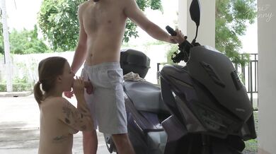 I hope our neighbours didn't see our outdoor fun | Public hot fuck with huge cumshot on tits