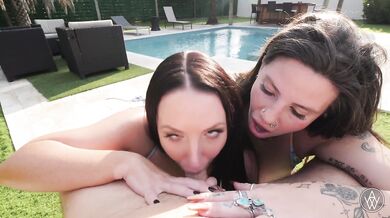 ANGELA WHITE - Busty Indica Flower and I are Give Mr Lucky POV the Dream Big Boob Threesome