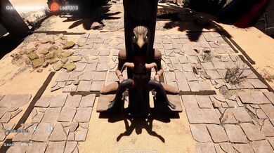 Lara Croft's ass was destroyed by a giant penis of an awakened statue 3D animation hentai game