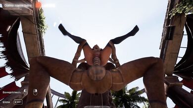 Lara Croft's ass was destroyed by a giant penis of an awakened statue 3D animation hentai game