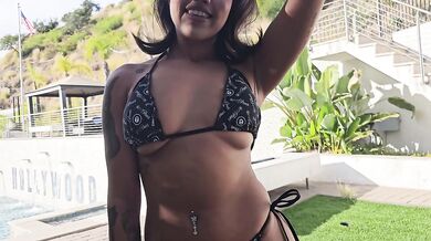 Hot Ebony with Big Ass Nina White Pool Sex