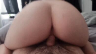 Bubblebutt ginger rides dick and spreads ass