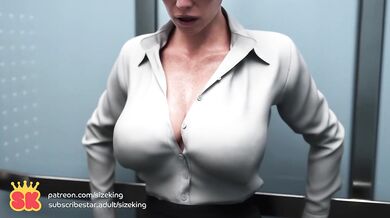 Elevator Trouble (SizeKing Breast Expansion)