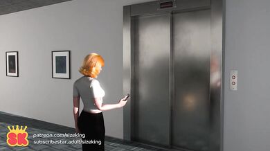 Elevator Trouble (SizeKing Breast Expansion)