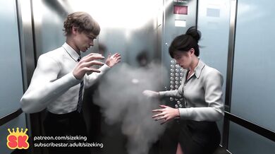 Elevator Trouble (SizeKing Breast Expansion)