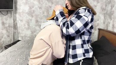A real lesbian couple fucks to orgasm