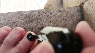 Real messy toe nail polishing
