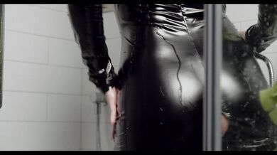 Getting Soaked in My Shiny Black PVC Catsuit - Shower Fun -Onlyfans PPV preview