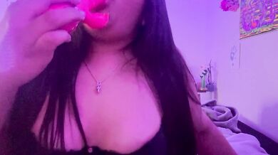 Deep throating my toy and moaning