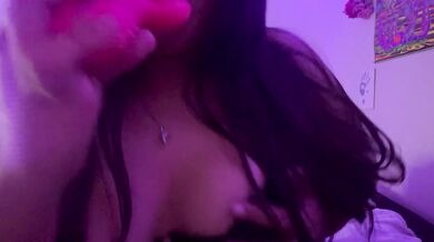 Deep throating my toy and moaning