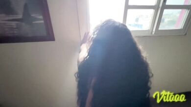 The girl finishes her bath and her girlfriend fucks her hard until he cums in her ass