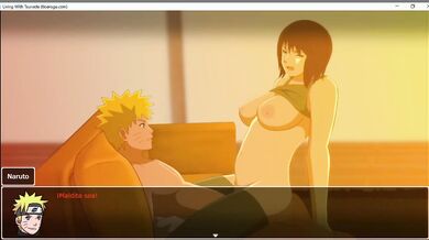 Shizune has sex with Naruto at Tsunade's house.