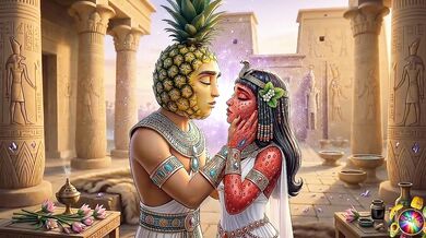 Egyptian Cosplay Sex Abacaxi lifts Moranguete’s dress to eat her pussy and ass Abacaxi pulls his cock out to fuck Moranguete’s tight ass porno sex