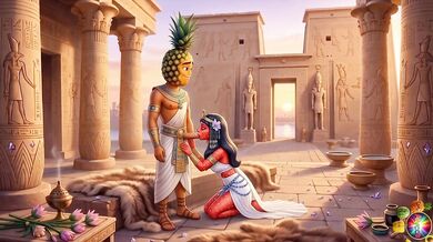 Egyptian Cosplay Sex Abacaxi lifts Moranguete’s dress to eat her pussy and ass Abacaxi pulls his cock out to fuck Moranguete’s tight ass porno sex