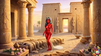 Egyptian Cosplay Sex Abacaxi lifts Moranguete’s dress to eat her pussy and ass Abacaxi pulls his cock out to fuck Moranguete’s tight ass porno sex