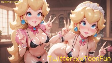 super mario galaxy Coffee Maid hentai Adult animation - Princess Peach Coffee Maid Blow Job Hand Job for her lord Hentai animation by xxtoonfun