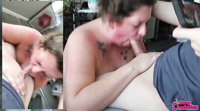 BBW Step-Mom gets her Throat Fucked
