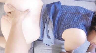 POV - My boyfriend eats my pussy while I facesit him and ends with a huge cumshot on my ass