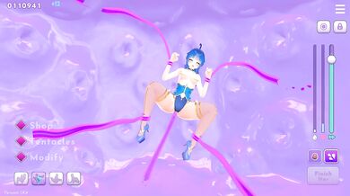 Testing toys on girls filled with sperm. 3d animation