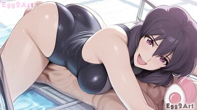 Ghost in the Shell hentai - Motoko Kusanagi big tits swimsuit blow job hentai By Egg2Art