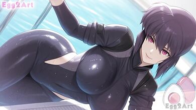 Ghost in the Shell hentai - Motoko Kusanagi big tits swimsuit blow job hentai By Egg2Art