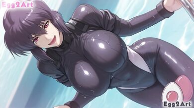 Ghost in the Shell hentai - Motoko Kusanagi big tits swimsuit blow job hentai By Egg2Art