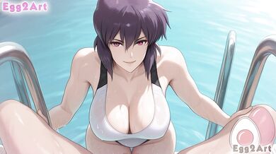 Ghost in the Shell hentai - Motoko Kusanagi big tits swimsuit blow job hentai By Egg2Art