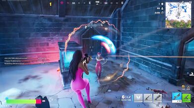 Sexy Pink Tight Skin Gameplay in Fortnite Battle Royale Part 1
