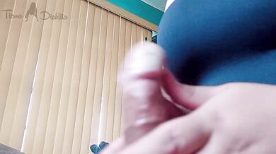 THUMB PLEASURE: I took him to the limit by rubbing his frenulum and his ejaculation was incredible