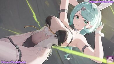 Zenless Zone Zero bunny suit hentai - big tits Zenless Bunny Suit Blow Job for her boss hentai by PandaDaddy