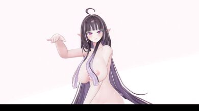Elf VTuber Outfit Change Until Nude | Drama MMD R-18