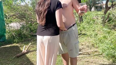 Oh my God!! My stepmother seduces the gardener but her husband almost catches her!