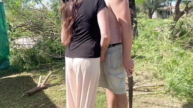 Oh my God!! My stepmother seduces the gardener but her husband almost catches her!