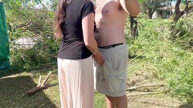Oh my God!! My stepmother seduces the gardener but her husband almost catches her!