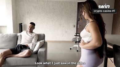 While my stepbrother masturbates, I do the same; he looks at me, ohhh, I'm so excited.