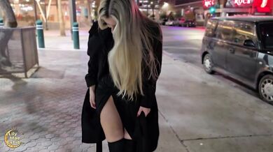 Hot Wife Boldly Showing Tits and Pussy at the Jazz Club