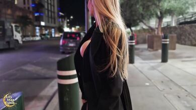 Hot Wife Boldly Showing Tits and Pussy at the Jazz Club