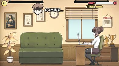 The secretary accepts perverted clients right at work