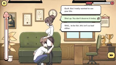 The secretary accepts perverted clients right at work