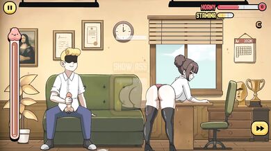 The secretary accepts perverted clients right at work