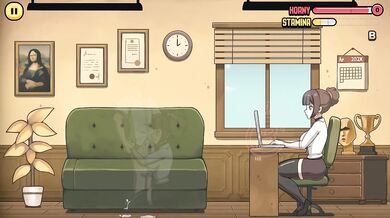 The secretary accepts perverted clients right at work
