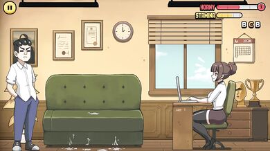 The secretary accepts perverted clients right at work